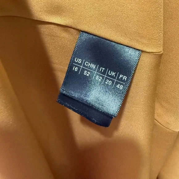 $1998 Lafayette 148 New York Women Yellow Silk Sleeveless A-Line Dress Size 16 - Picture 11 of 12